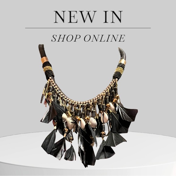 Black and Gold Boho Necklace - Picture 1 of 4